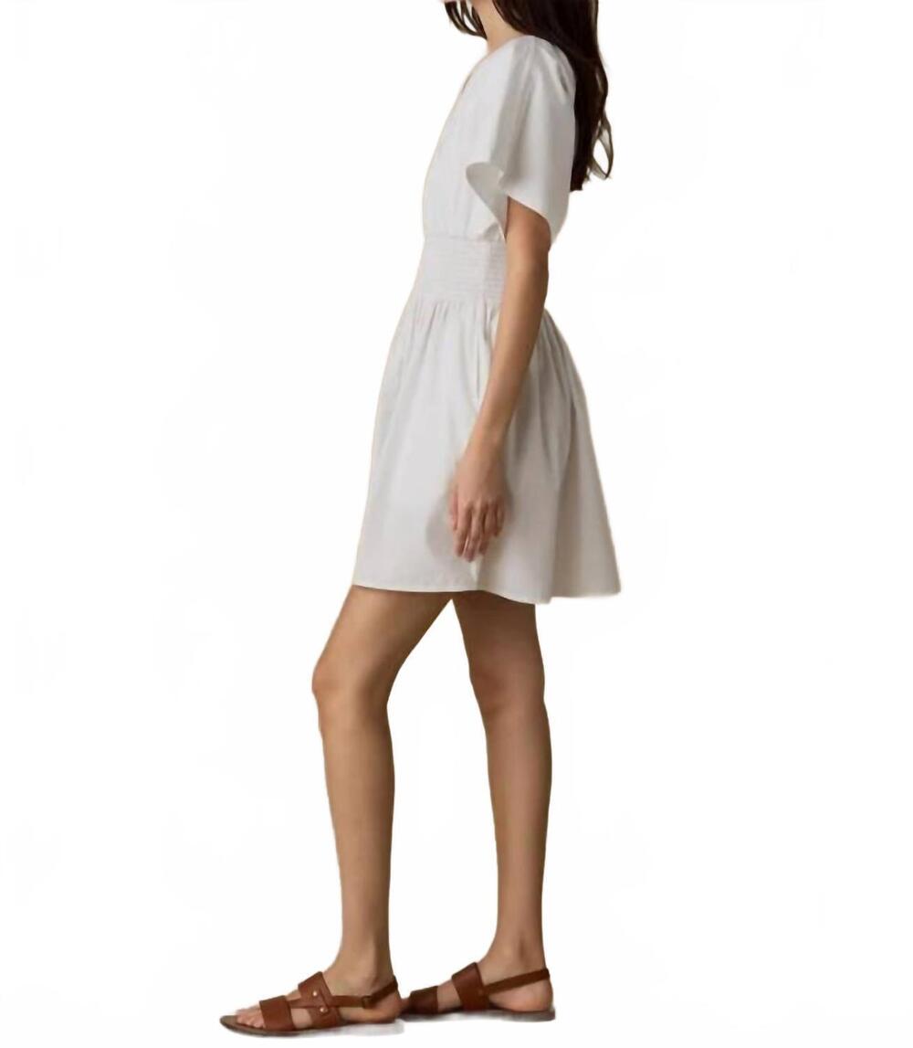 NEW FAHERTY coastal poplin elia mini smock dress in white - Picture 4 of 5